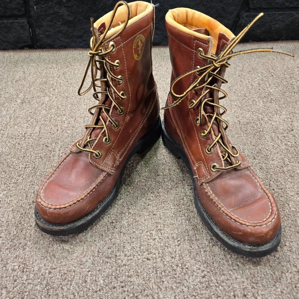 VTG 60s Herman Survivor Boots Mens Size 7‎ Brown Leather Steel Toe Logger